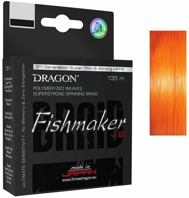 Шнур Dragon Fishmaker V2 135m 0.16mm/14.95kg оранжевый